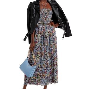 Paisley Smocked Halter Midi Dress - Sz XS